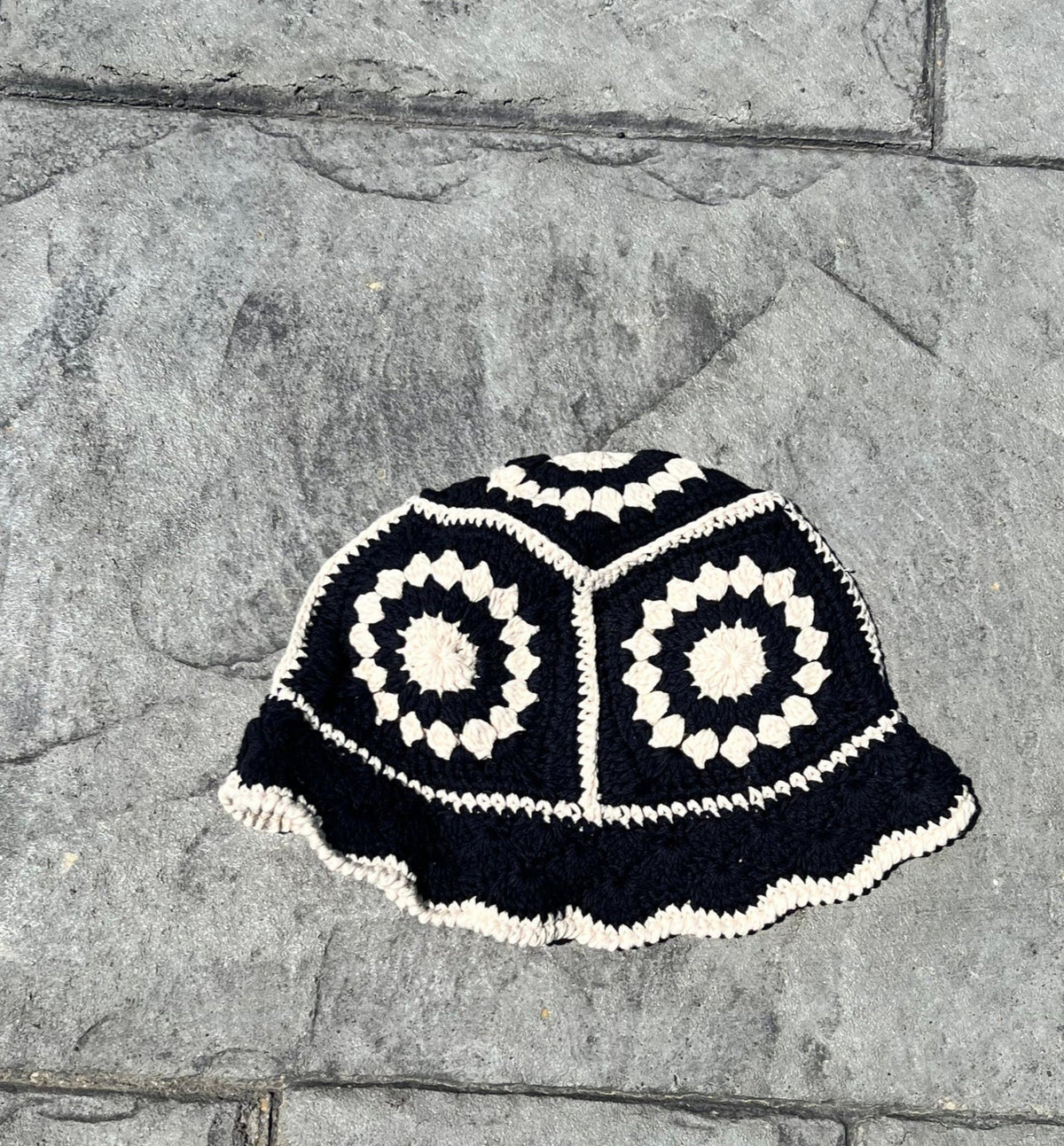 Black and White Crochet Hat