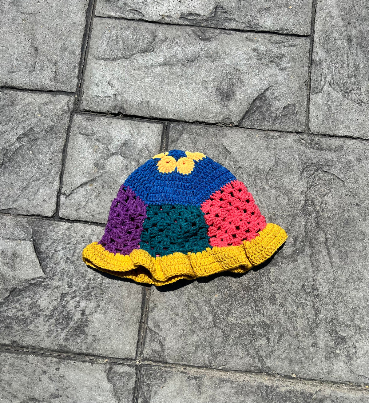 Retro Multi-Color Crochet Hat